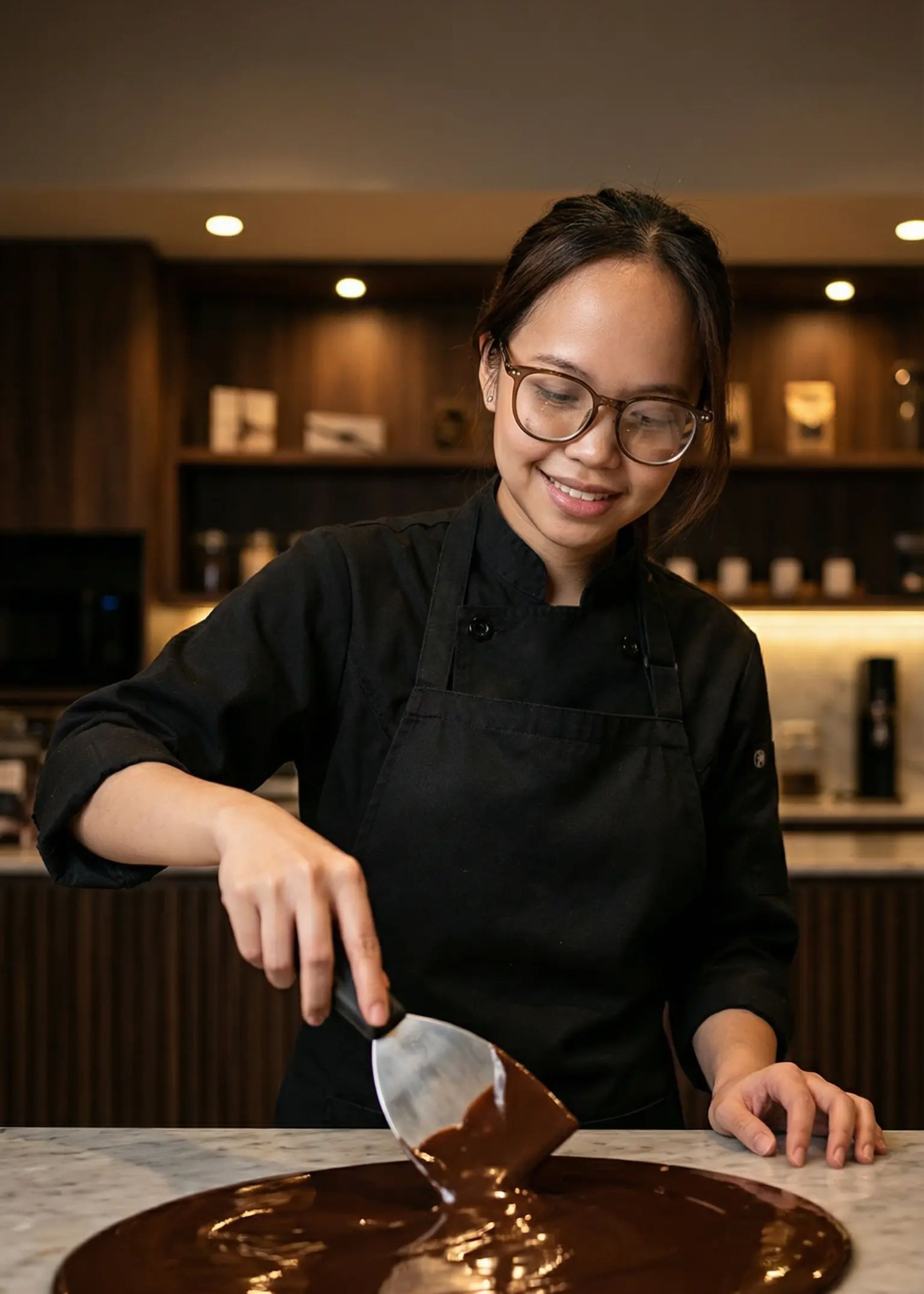Customers crafting chocolate at YANA